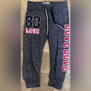 Thrill Dark Blue and Pink Love Print Joggers